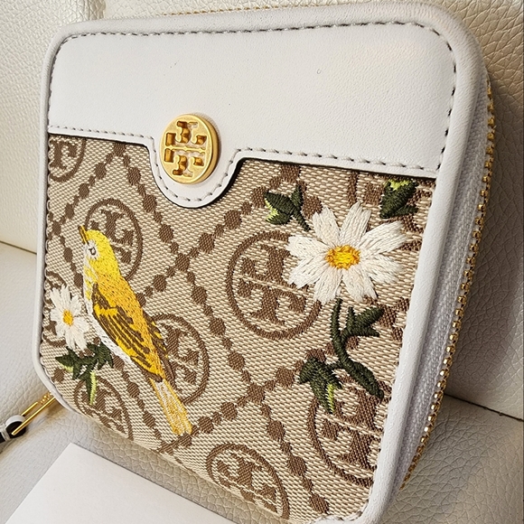NWT ~🌻VERY RARE🌻Tory Burch T Monogram Jacquard Embroidered Crossbody & Wallets - Picture 12 of 16